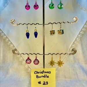 Handcrafted CHRISTMAS GIFT EARRINGS BUNDLE 6 Colors & Styles Nostalgic Colorful